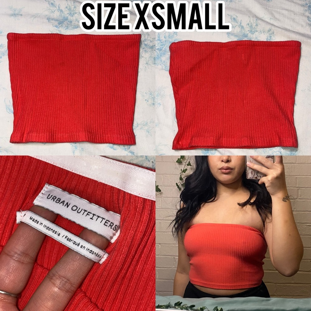 Urban Outfitters Vibrant Red Strapless Top
